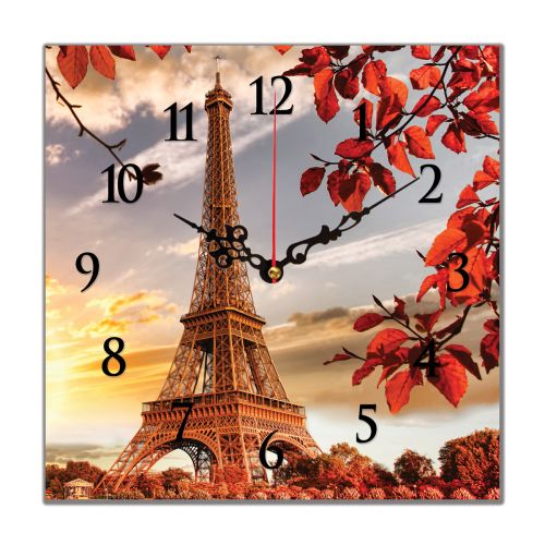 C0397_1 Стенен часовник с принт Париж