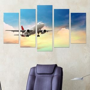 0217 Wall art decoration (set of 5 pieces) Airplane
