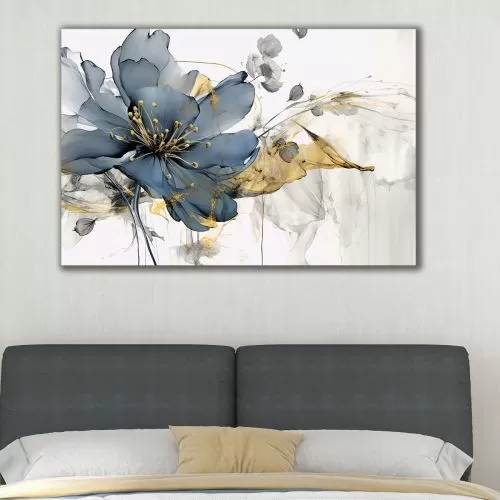 Картина Шепотът на синьото цвете - абстракция за спалня 1098 