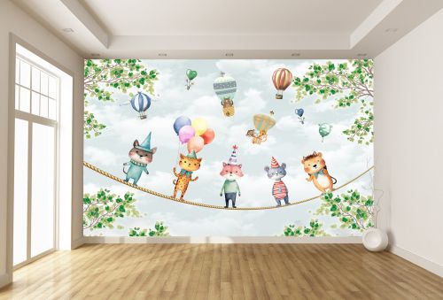 T9292 Wallpaper Animals and balloons