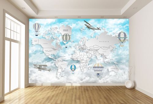 T9301 Wallpaper 3D Map of the world