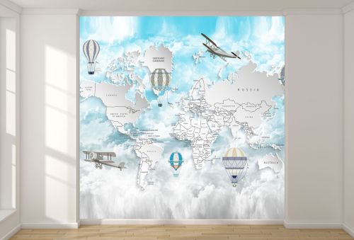 T9301 Wallpaper 3D Map of the world