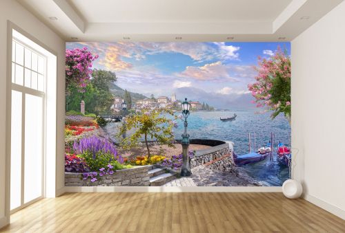 T9304 Wallpaper View of a picturesque Mediterranean seashore