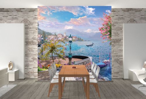 T9304 Wallpaper View of a picturesque Mediterranean seashore