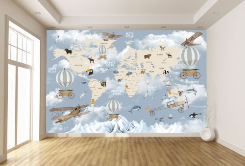 T9316 Wallpaper Kids Adventure World Map