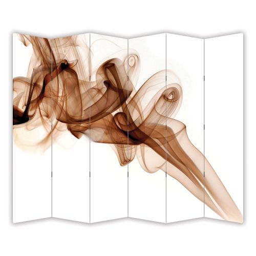 P0274 Decorative Screen Room divider Abstraction in white and brown (3,4,5 or 6 panels)
