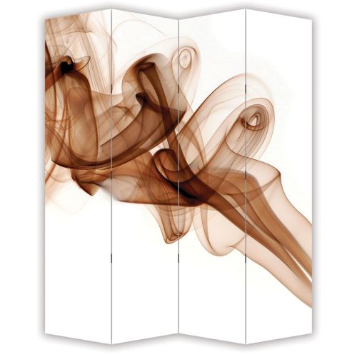 P0274 Decorative Screen Room divider Abstraction in white and brown (3,4,5 or 6 panels)