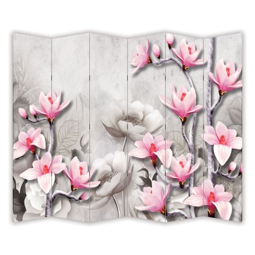 P9297 Декоративен параван 3D Абстракция с магнолии (3, 4 , 5 или 6 части)