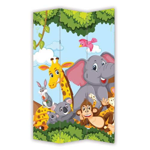 P9318 Декоративен параван Весели животни от джунглата (3, 4 , 5 или 6 части)