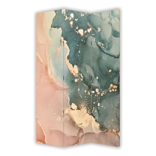P9323 Decorative Screen Room divider  Abstraction in delicate pink and turquoise shades (3,4,5 or 6 panels)