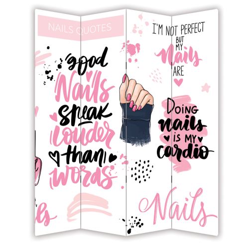 P7019 Decorative Screen Room divider Manicure - funny quotes (3,4,5 or 6 panels)