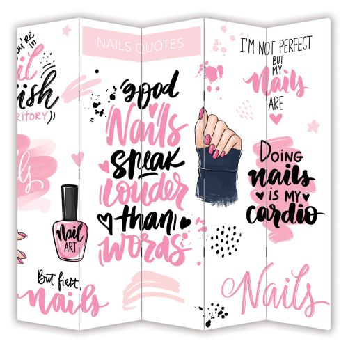 P7019 Decorative Screen Room divider Manicure - funny quotes (3,4,5 or 6 panels)