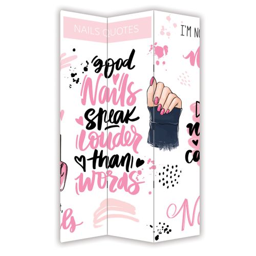 P7019 Decorative Screen Room divider Manicure - funny quotes (3,4,5 or 6 panels)