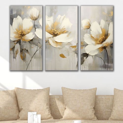 1099 Wall art decoration (set of 3 pieces)  Colors of Harmony - Abstraction