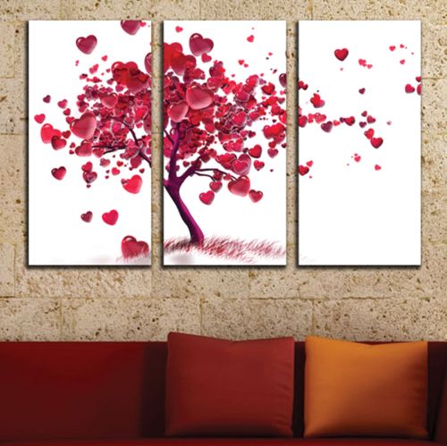 0048  Wall art decoration (set of 3 pieces) Love tree