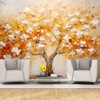 T0929 3D Wallpaper Blooming tree