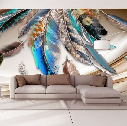 T1028 Wallpaper Abstraction with feathers