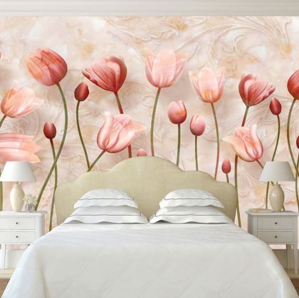 T9002 Wallpaper 3D Delicate tulips