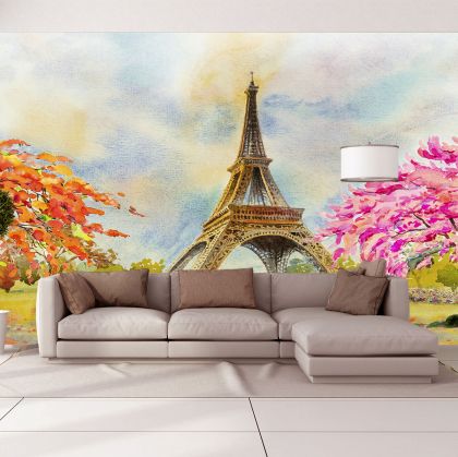 T9044 Wallpaper Paris - colorful landscape