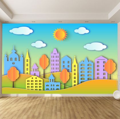T9122 3D Wallpaper Sunny city