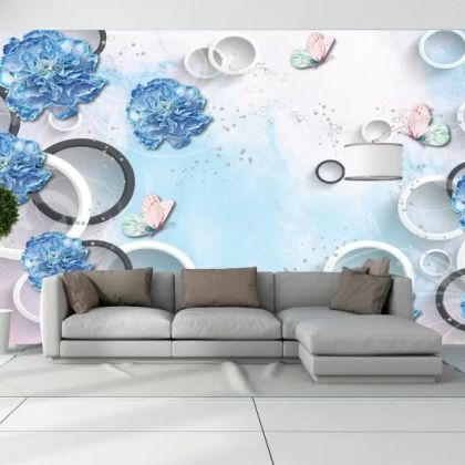 T9197 Wallpaper 3D flowers