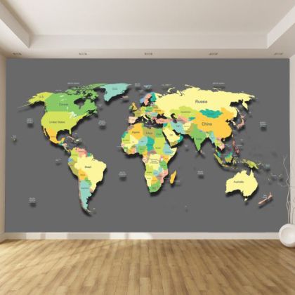 T9222 Wallpaper World map with countries
