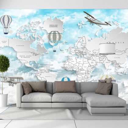 T9301 Wallpaper 3D Map of the world