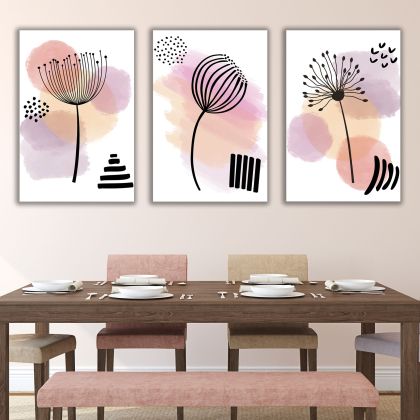 1159 Wall art decoration (set of 3 pieces) Whispers of a Boho Garden