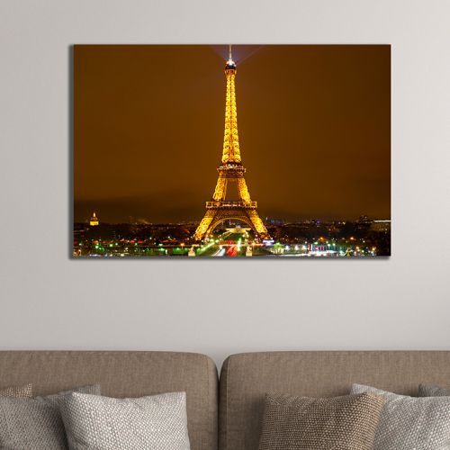 Wall art decoration cityscape Paris at night