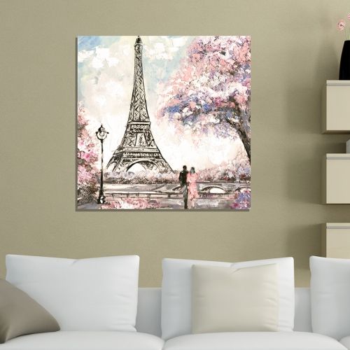 Красива картина на Париж в розово