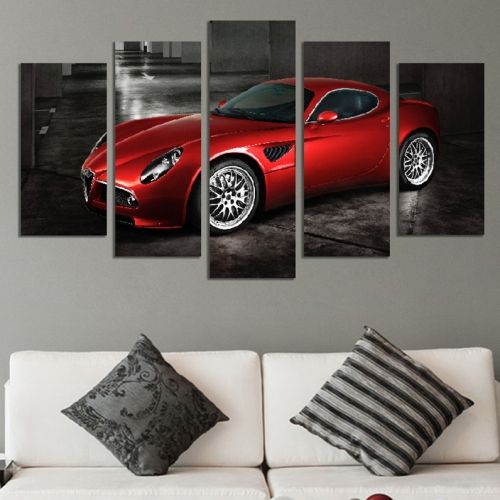 Декоративни панели червен автомобил