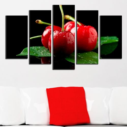 Canvas art set cherries