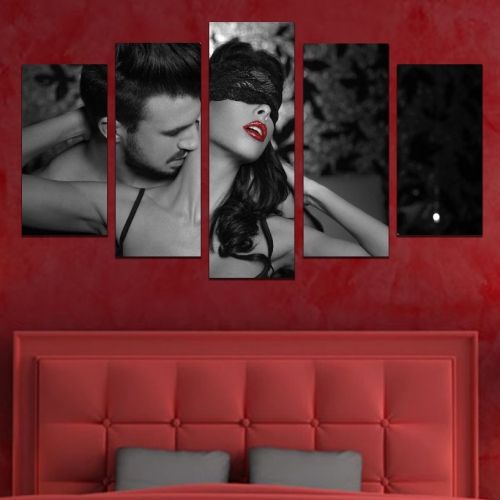 canvas wall art set with man and woman