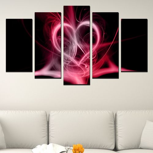 Abstract hert canvas art for bedroom 