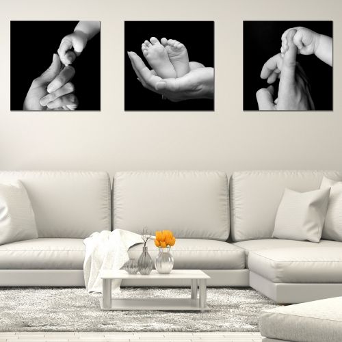 комплект от 3 картини истинска любов черно-бяло