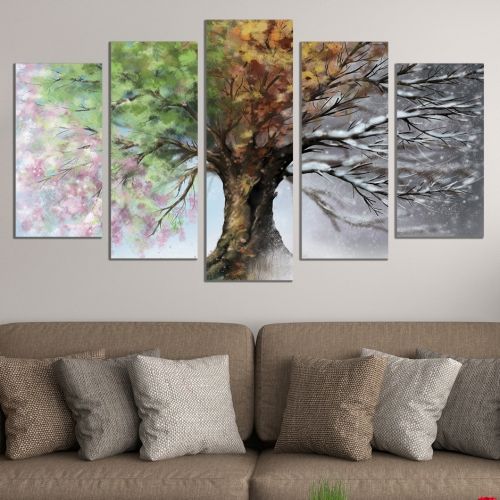 0168 Wall art decoration (set of 5 pieces) Seasons