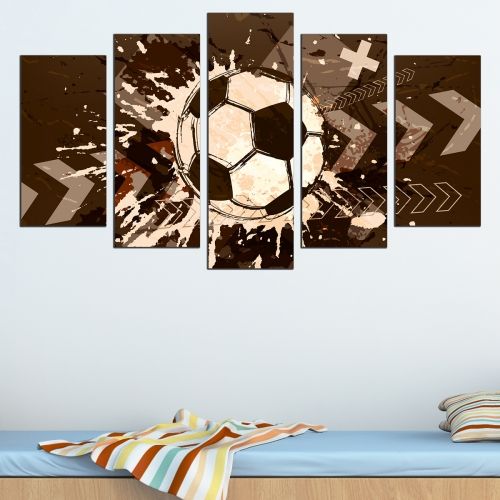 Декоративни панели за детска стя Футбол в кафяво