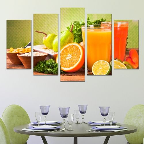 Декоративно пано за стена с кафе за заведени или кухня свежи плодове