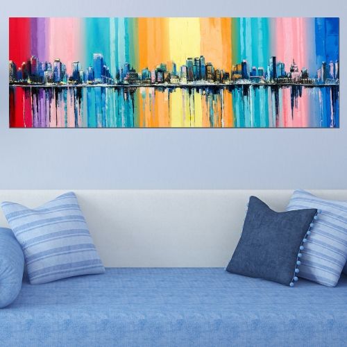 Картина за тинейджърска стая Абстрактен цветен град