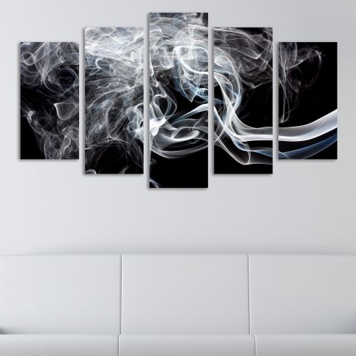 Abstract wall panels in black and white