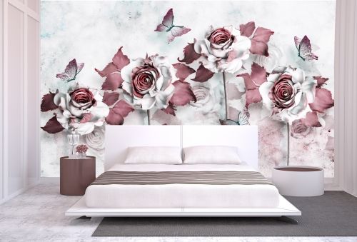 T9059 Фототапет 3D Абстрактни рози за спалня
