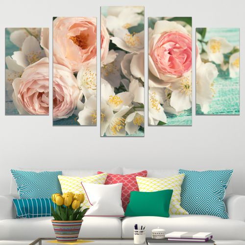 canvas wall art with vintage roses