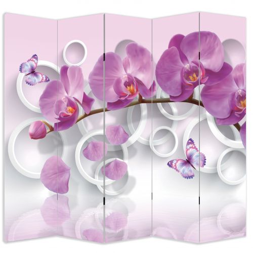 P9013 Декоративен параван Лилави орхидеи (3, 4 , 5 или 6 части)