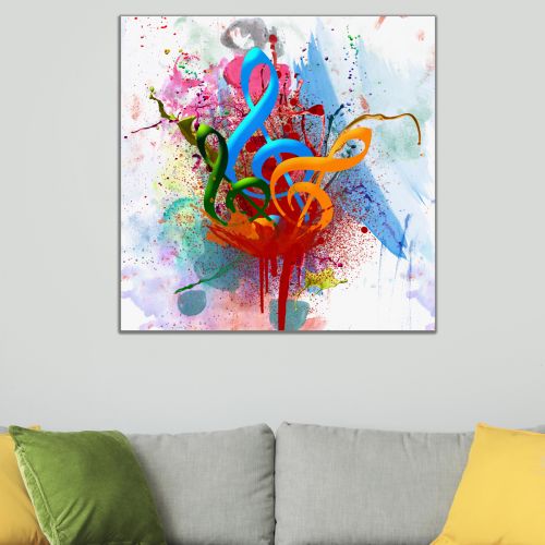0842 Wall art decoration Abstraction treble clef