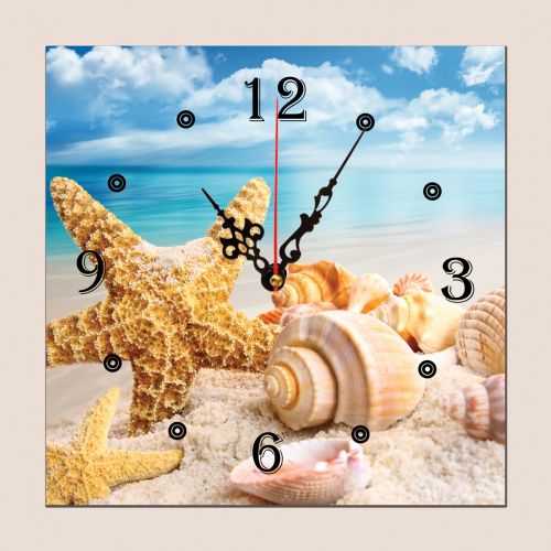 C0043_1 Clock with print Sea creatures