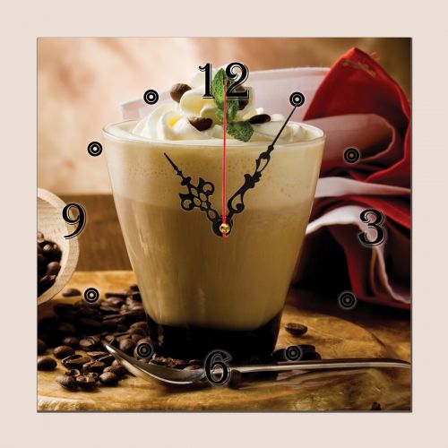 C0051_1 Clock with print Fragrant cappuccino