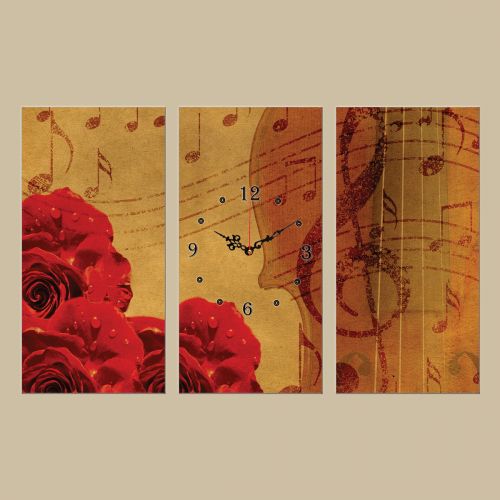 C0145 _3 Clock with print 3 pieces Romantic melody