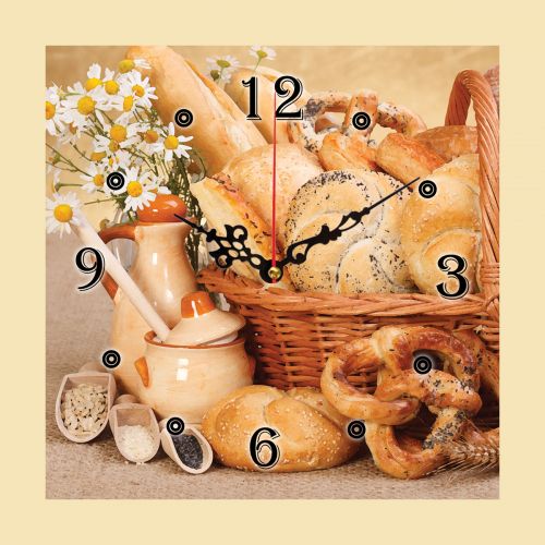 C0148_1 Clock with print Bread products
