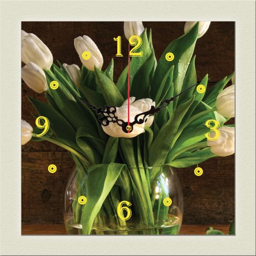 C0239_1 Clock with print Tulips