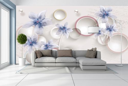 T9157 Wallpaper 3D Floers and circles